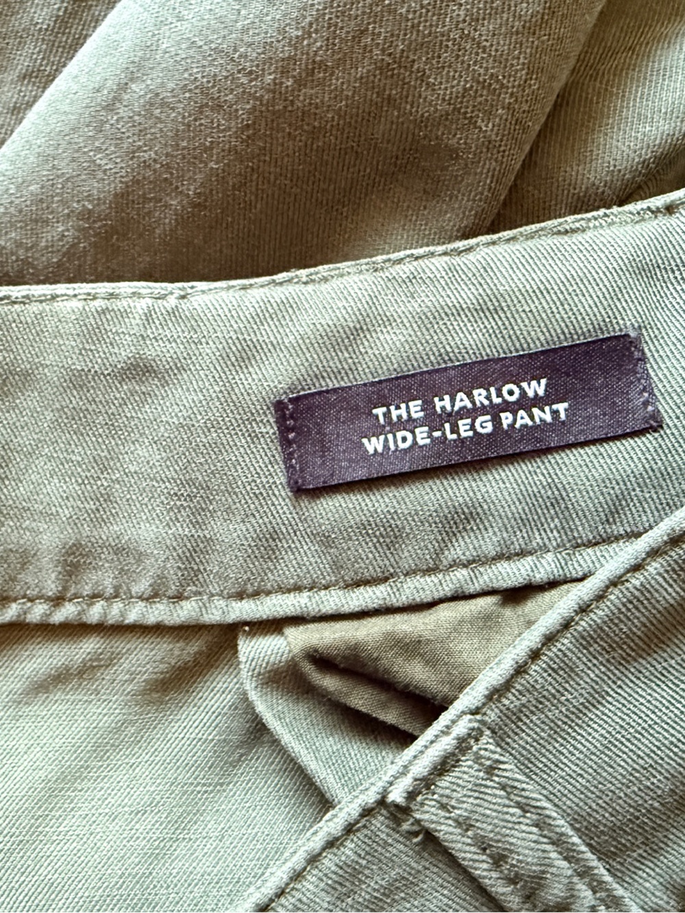 Madewell sage green Harlow wide leg pant linens blend 14 outdoor camp beach - Picture 3 of 7